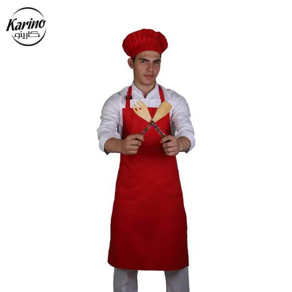 لباس آشپز ست سفید قرمز (3)