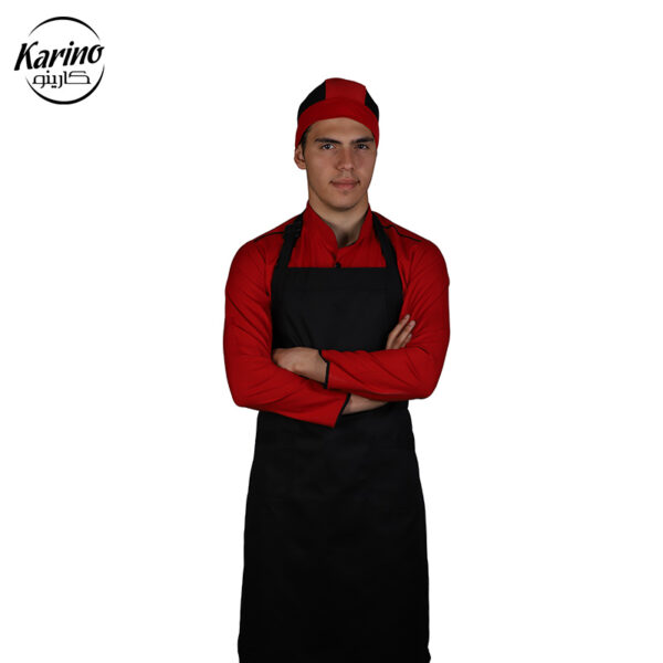 لباس آشپز ست قرمز مشکی (2)