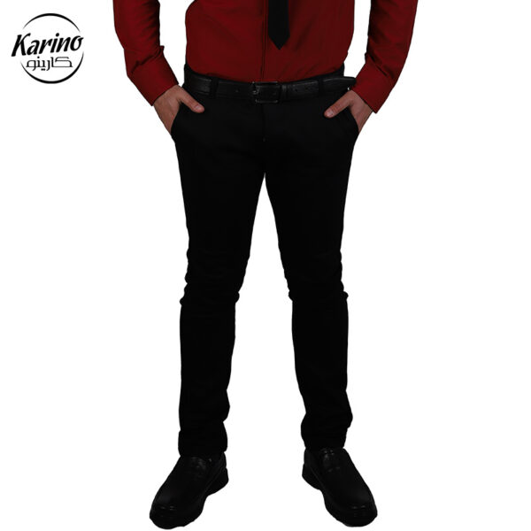 لباس سالن کار رنگ قرمز مشکی + کراوات (1)