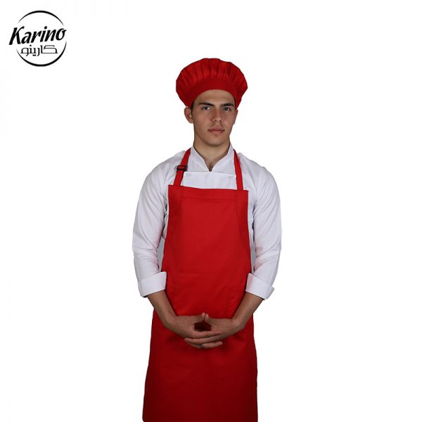 لباس سرآشپز مردانه سفید قرمز (1)