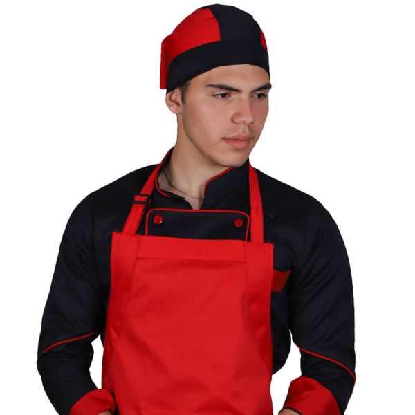 لباس سرآشپز ست سورمه‌ای قرمز