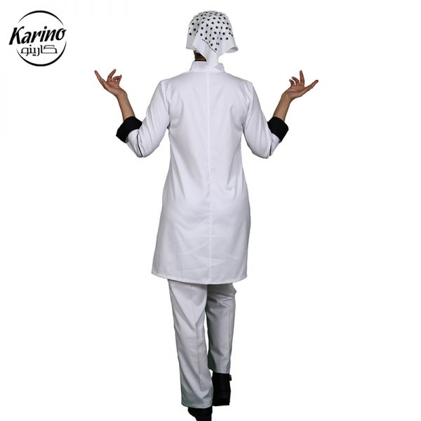 لباس فرم سرآشپز بانوان رنگ سفید مشکی (2)