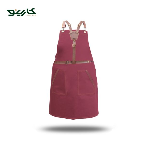 پیش بند باریستا رنگ زرشکی