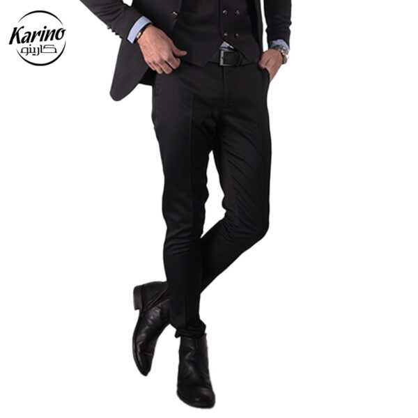 ست لباس سالن کار مردانه رنگ مشکی طوسی (4)