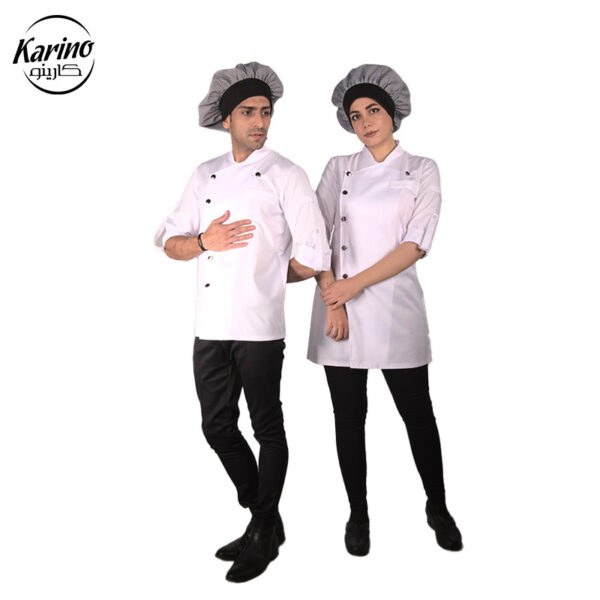 ست لباس سرآشپز زنانه رنگ سفید مشکی (4)