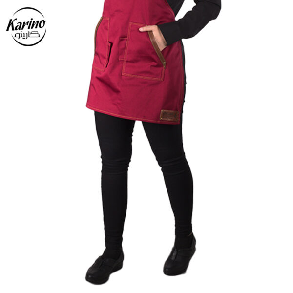 لباس باریستا زنانه رنگ زرشکی مشکی (4)