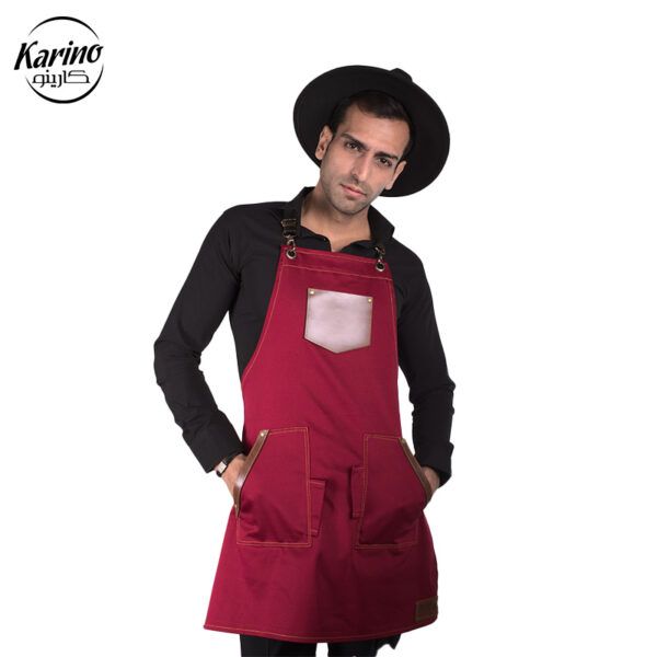 لباس باریستا مردانه رنگ زرشکی مشکی (3)