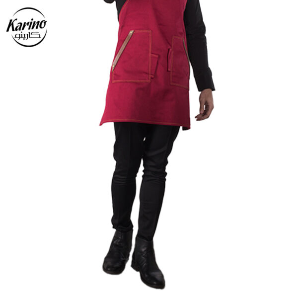 لباس باریستا مردانه رنگ زرشکی مشکی (4)