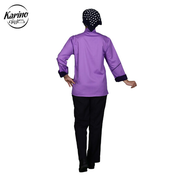 لباس سرآشپز زنانه کارینو رنگ بنفش (3)