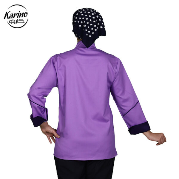 لباس سرآشپز زنانه کارینو رنگ بنفش (4)