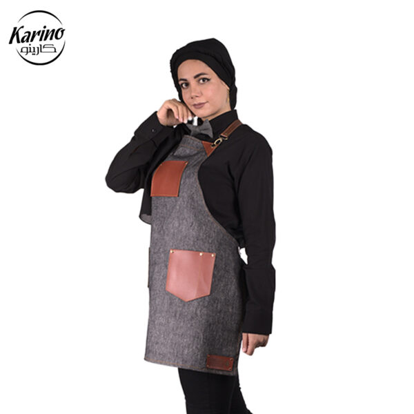 لباس باریستا زنانه رنگ طوسی و مشکی (1)