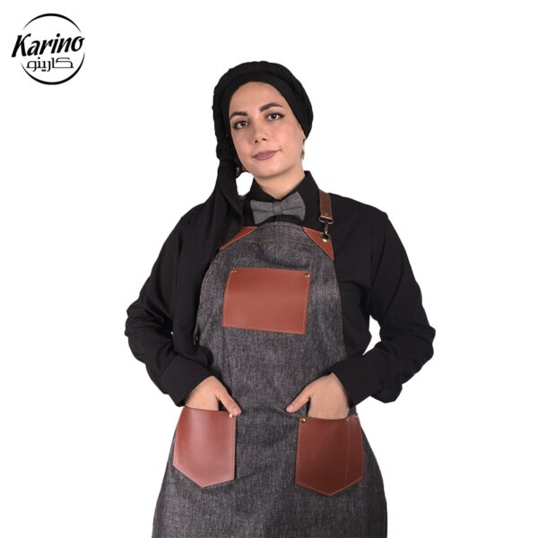 لباس باریستا زنانه رنگ طوسی و مشکی (2)