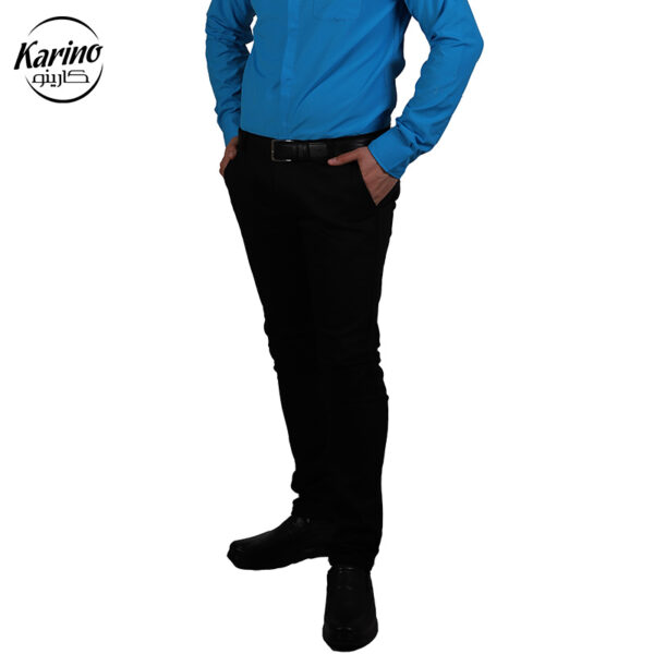 لباس سالن کار رنگ آبی روشن و مشکی (3)