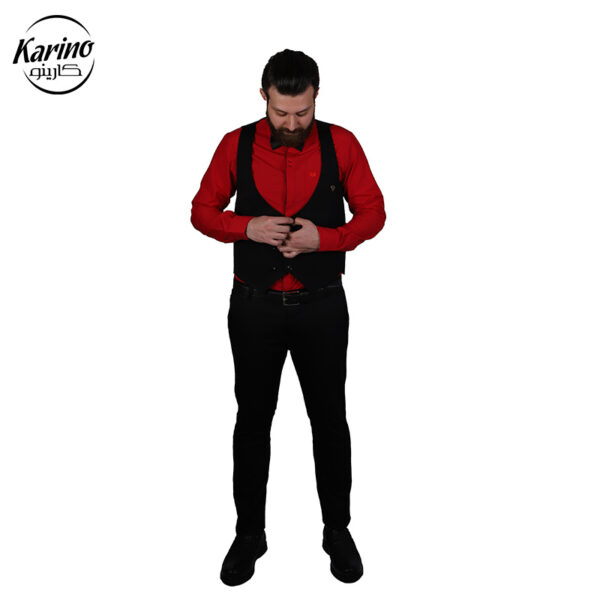 لباس سالن کار ست مشکی قرمز