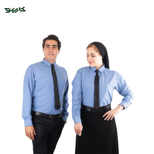 لباس سالن کار رنگ آبی مشکی