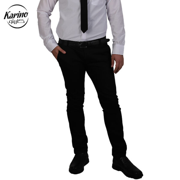 لباس سالن کار رنگ سفید مشکی + کراوات (3)