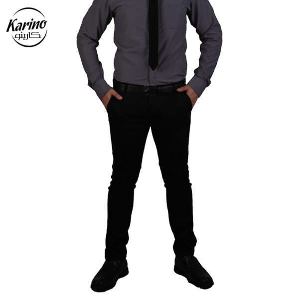 لباس سالن کار رنگ طوسی مشکی + کراوات (3)