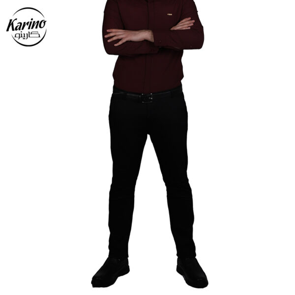 لباس سالن کار رنگ مشکی زرشکی + پاپیون (3)