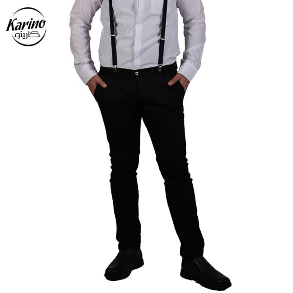 لباس سالن کار ست سفید مشکی + پاپیون و ساس بند (3)