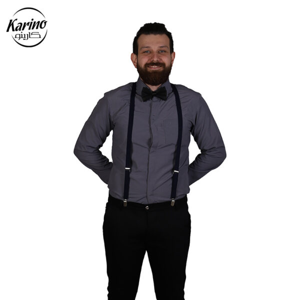 لباس سالن کار ست طوسی مشکی+ ساس بند (3)