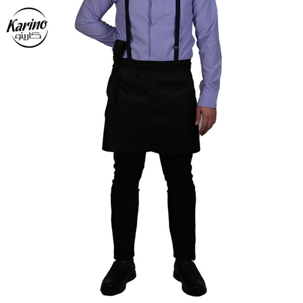 لباس سالن کار ست مشکی یاسی + پیشبند (3)