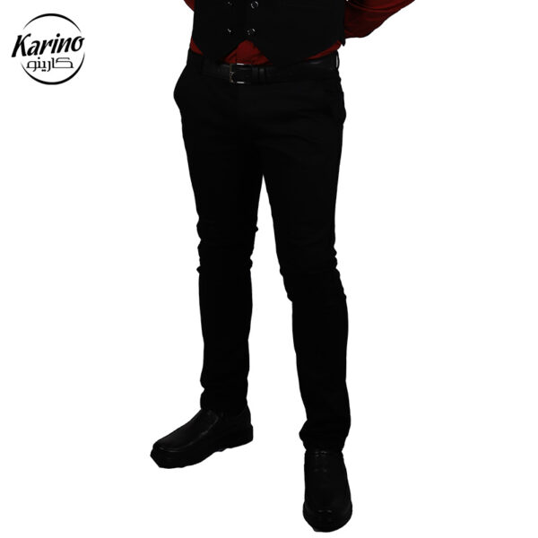 لباس سالن کار مردانه رنگ مشکی زرشکی + ژیله و کراوات (2)