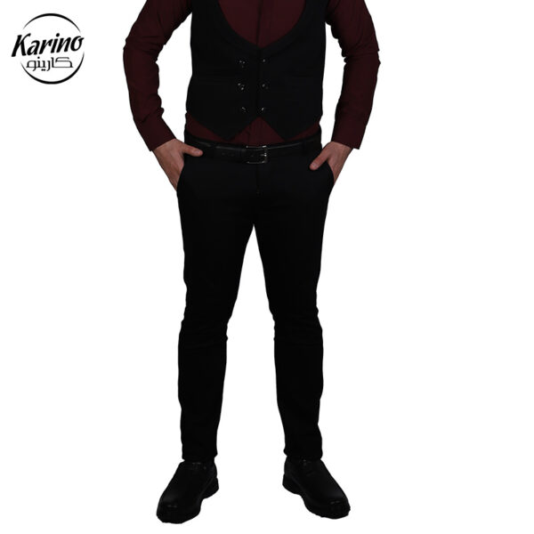 لباس سالن کار مردانه رنگ مشکی و زرشکی (2)