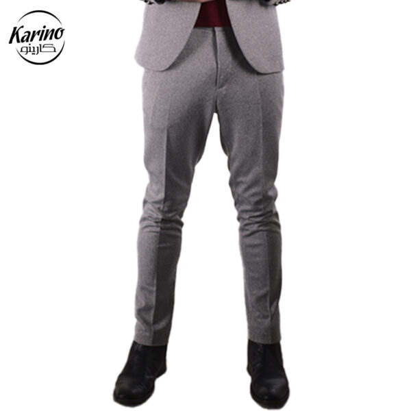 لباس سالن کار مردانه طوسی + شال کمر و پاپیون (3)