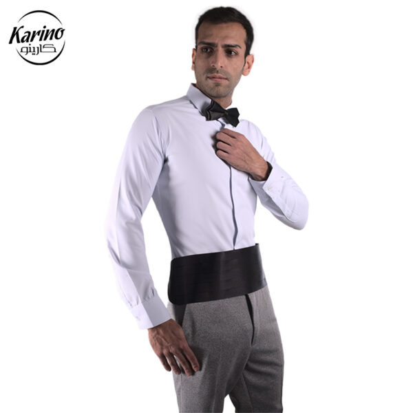 لباس سالن کار مردانه طوسی و سفید (2)