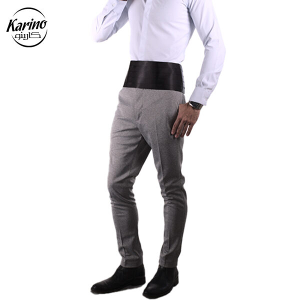 لباس سالن کار مردانه طوسی و سفید (3)