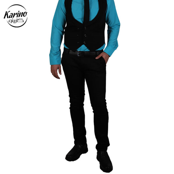 لباس فرم سالن کار مردانه ست آبی مشکی (3)