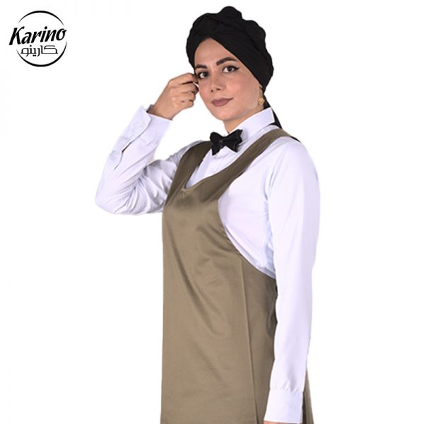 لباس باریستا زنانه رنگ سفید سبز (2)