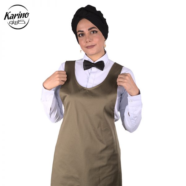 لباس باریستا زنانه رنگ سفید سبز (6)