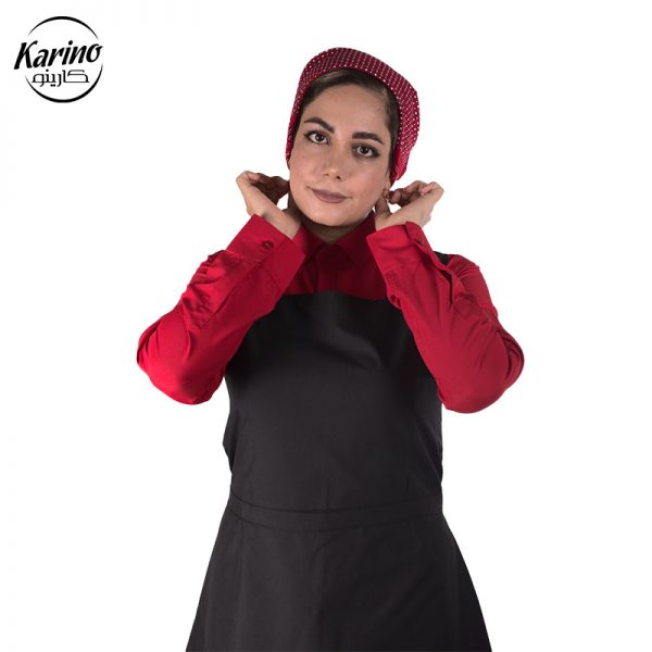لباس باریستا زنانه رنگ قرمز مشکی (4)