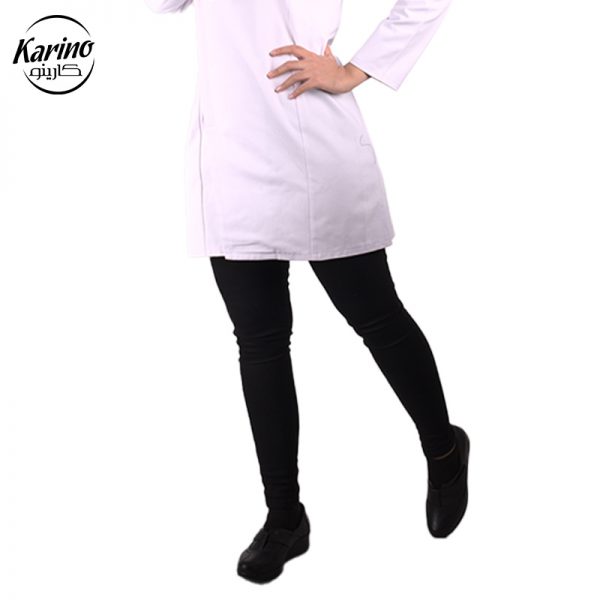 لباس سرآشپز زنانه سفید مشکی طرح اونیکس (2)