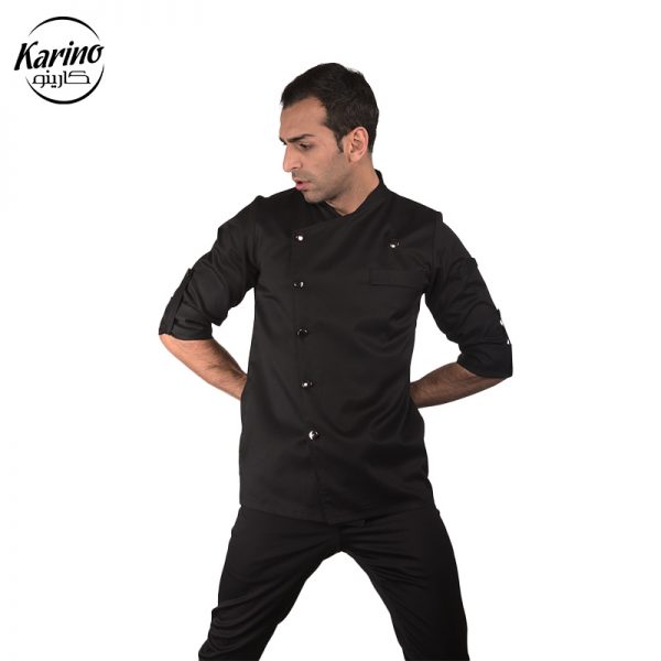 لباس سر آشپز مردانه مشکی طرح گارنت (2)