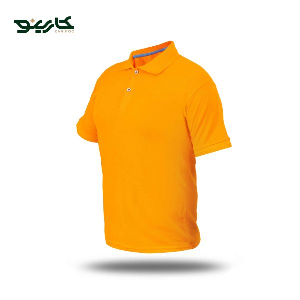 تیشرت یقه دار مردانه جودون رنگ زرد انبه ای