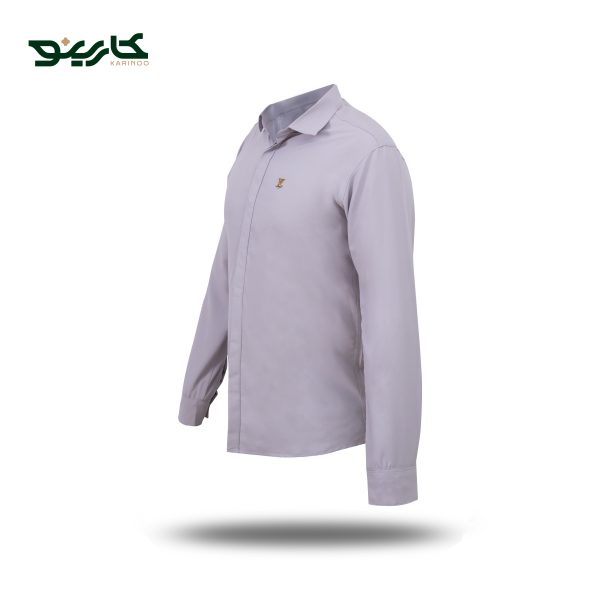 پیراهن مردانه آستین بلند یاسی