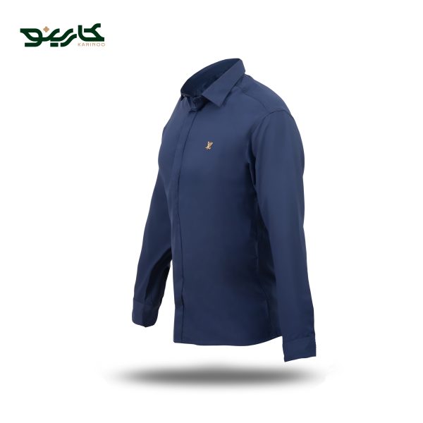 پیراهن مردانه آستین بلند سرمه ای