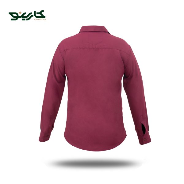 پیراهن مردانه آستین بلند زرشکی