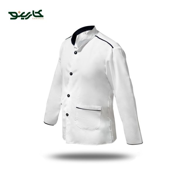 روپوش آشپزی سفید سرمه ای