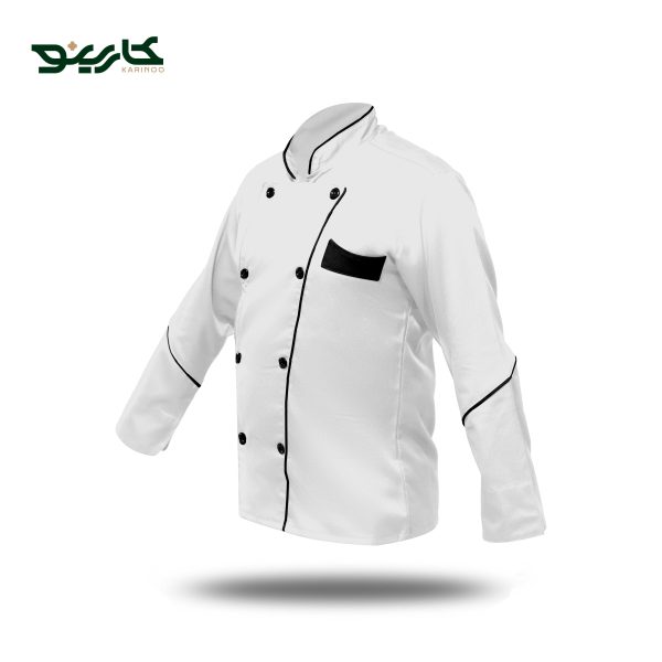 شف کت قاپکدار سفید مشکی