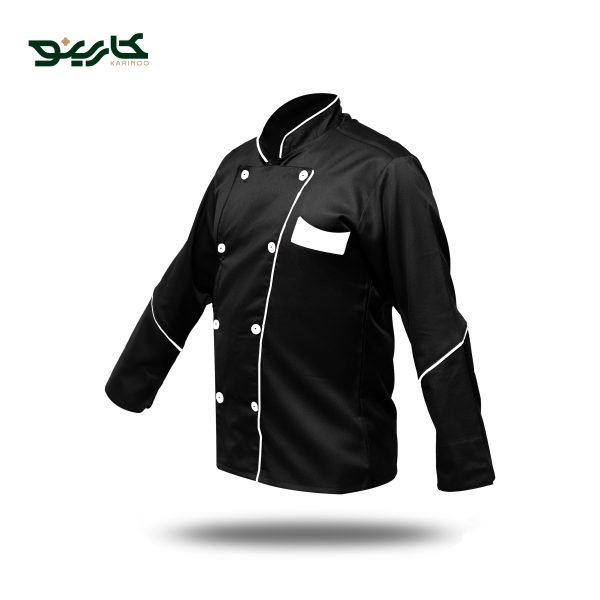 شف کت قاپکدار مشکی سفید