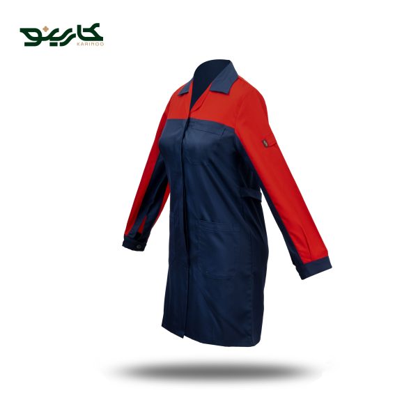 روپوش کارگاهی سرمه ای قرمز