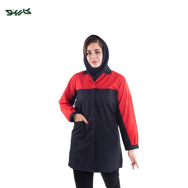 روپوش کارگاهی سرمه ای قرمز