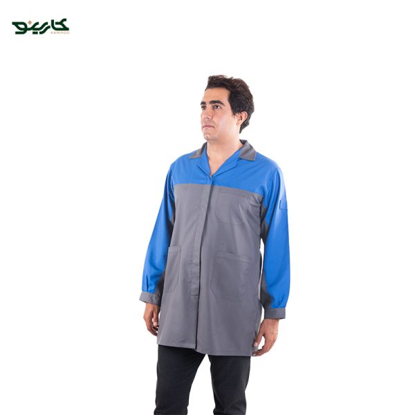 روپوش کارگاهی طوسی آبی