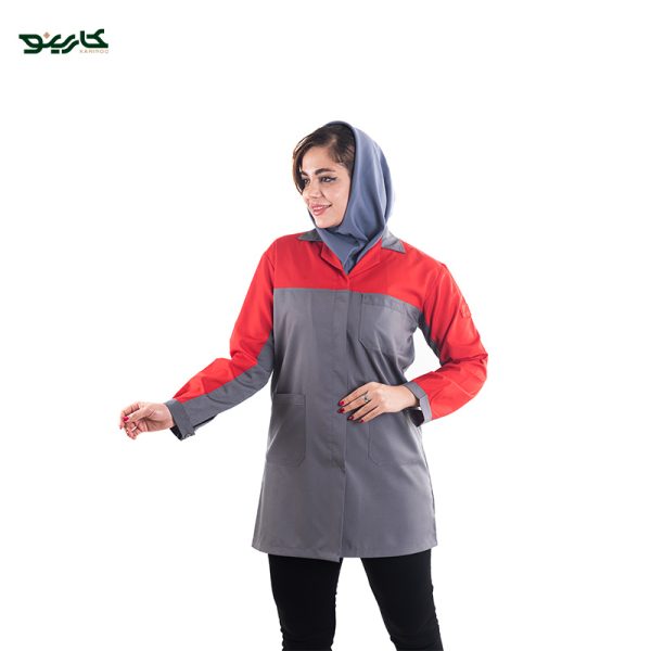روپوش کارگاهی طوسی قرمز