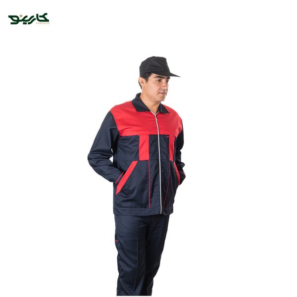 لباس صنعتی مردانه طرح سیلور رنگ سرمه‌ ای و قرمز