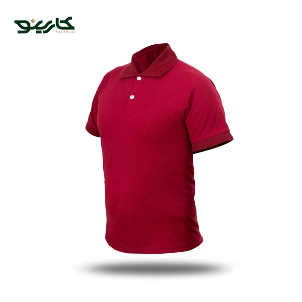 تیشرت یقه دار مردانه جودون رنگ زرشکی