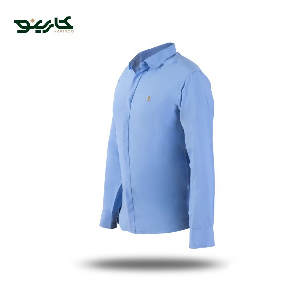 پیراهن مردانه آستین بلند آبی آسمانی